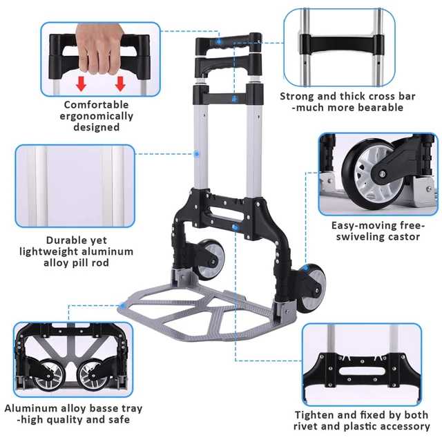 Világítsa Meg A Kocsi Kosárát Kerekek Piacon Bevásárlókosár Összecsukható Bevásárló Kosár Idős Lépcsőzetes Pótkocsi Kézitáskák Vásárlás - Image 4