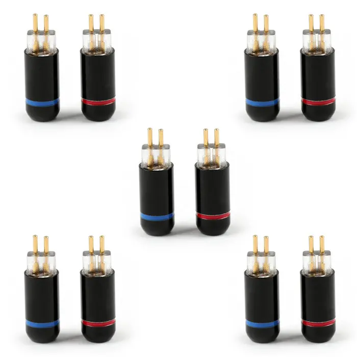 Areyourshop 5 пар 0,78 мм наушники булавки разъем для Westone UM3X W4R UE18 разъем адаптера черный, серебристый - Цвет: Black Mixed Clear