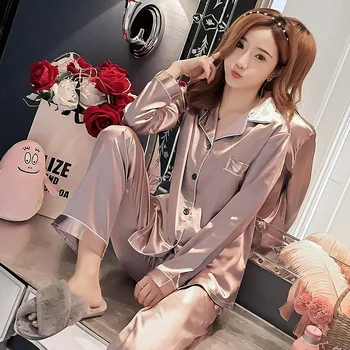 

Plus-sized Pajamas Women's Spring and Autumn High Density Viscose Thin Loose-Fit Women's Silk Homewear Set