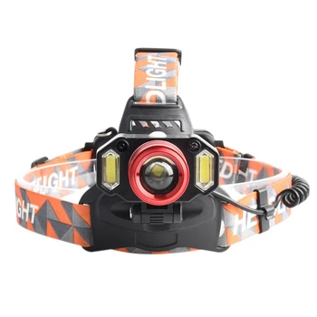 

head light lamp Strong Cob / T6 Focusing System Head-Mounted Rechargeable Flashlight Eu Plug