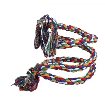 

1.5/2M Parrot Rope For Pet Bird Cage Toy Coil Swing Perches Cockatiel Conure Budgie W/Bell parakeettoy Pets spiral Pet Supplies