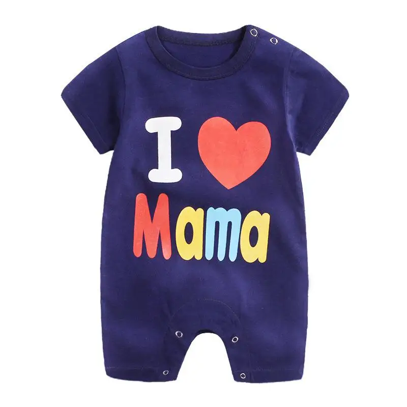 0-2Y Summer Cotton Baby Romper Short Sleeve Infant Rompers Baby Boys Girls Jumpsuit Newborn Clothes Kids Clothing Toddler customised baby bodysuits Baby Rompers