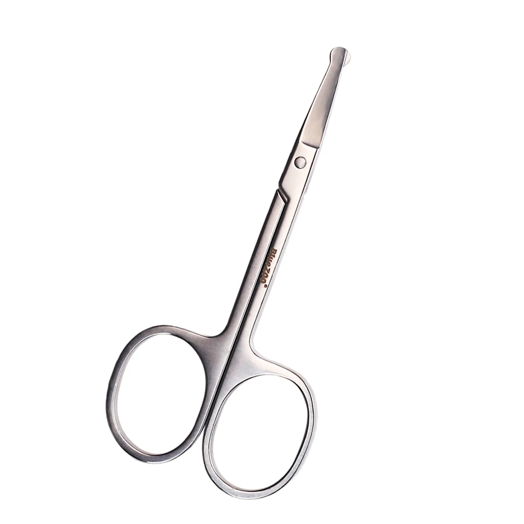 2pcs Women Men Safety Nose Face Hair Eyelash Eyebrow Beard Mustache Scissors Remover Trimming Cutter Set