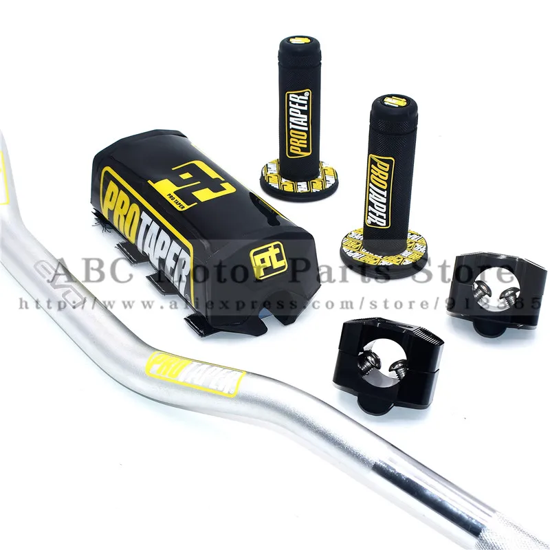 Руль для PRO Taper Pack Bar 1-1/" ручка бар колодки ручки Pit Pro Racing Dirt Pit Bike мотоцикл CNC 28,5 мм адаптер - Цвет: Silver PT