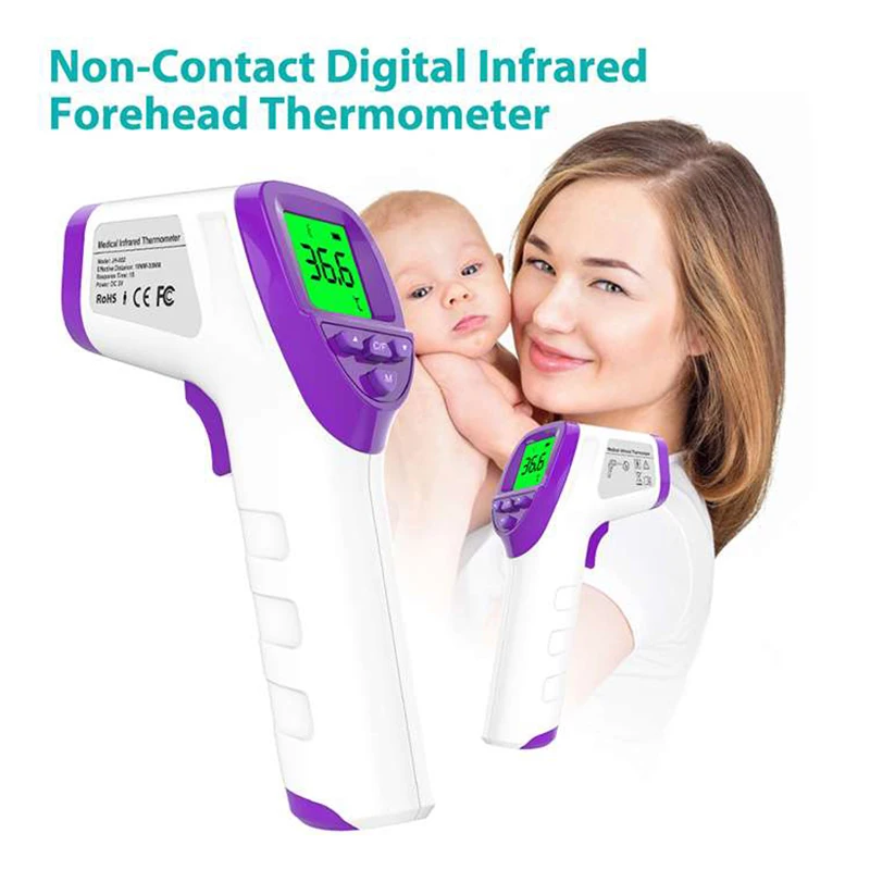 

In Stock Digital Thermometer Infrared Baby Adult Forehead Non-contact Infrared Thermometer LCD Backlight Termometro Infravermelh