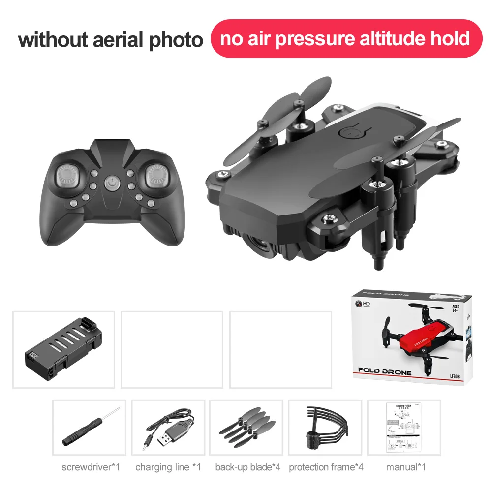Квадрокоптер НЛО Drone HD Дрон с разрешением 4K RC дроны Quadcopter складной Дрон игрушки для детей Profissional Дрон камеры подарок RC вертолет - Цвет: Black Without camera