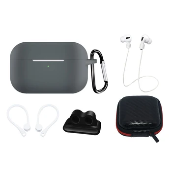 

6in1 9 Solid Colors Case for Airpods Pro 3 Wireless Earphone Bluetooth Headset Box Silicone Protective Cover Hooks Rope Caps