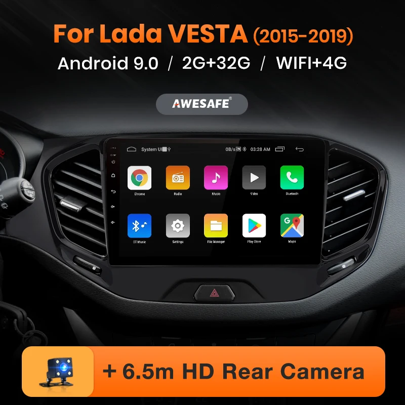AWESAFE PX9 для Lada VESTA 2015-2019 Cross Sport Car Radio мультимедийный видео плеер GPS No 2din 2 din Android 9 0 ГБ +