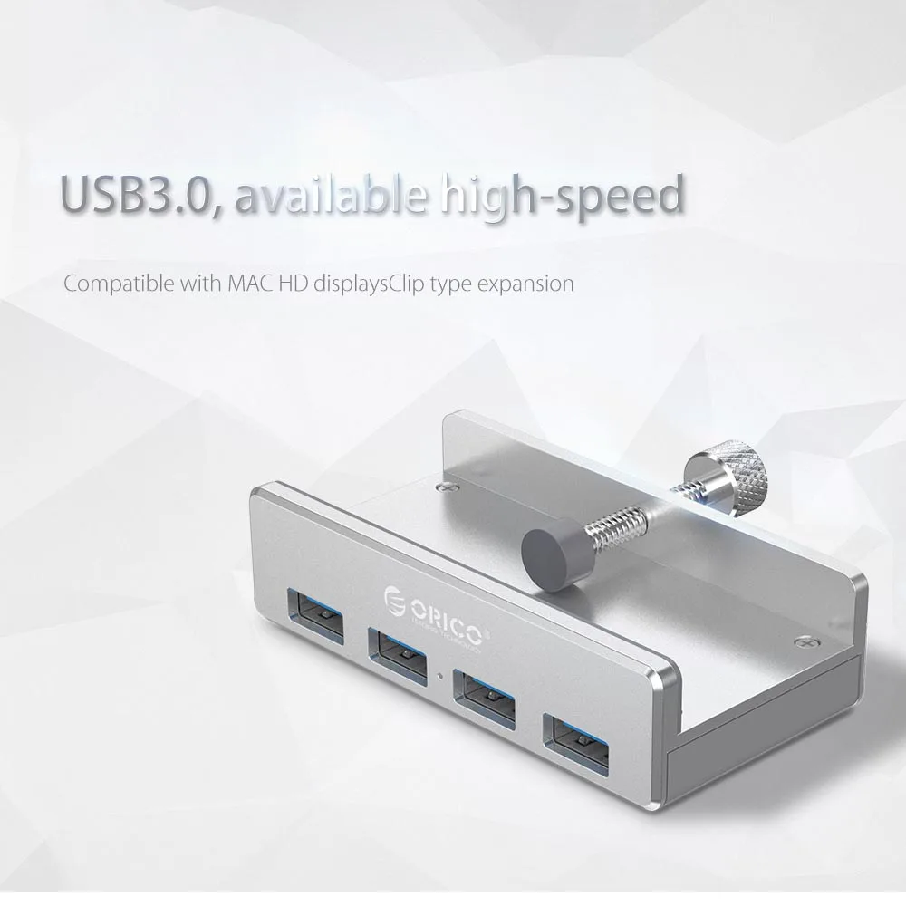 Q) алюминиевый 4 порта USB 3,0 концентратор Высокоскоростной разветвитель концентратор адаптер зажим-тип концентратор для настольного ноутбука клип диапазон 10-32 мм MH4PU