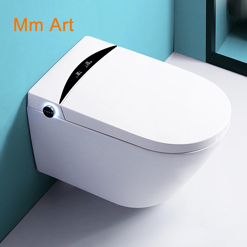 

Luxury wall mounted concealed tank electronic WC wall hung intelligent bathroom smart toile Closestool t with bidet smart home