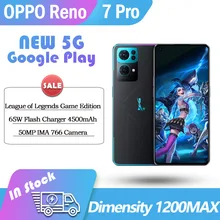 

Original Reno 7 Pro oppo league of legends 5G smartphone Dimensity 1200Max 65W flash changer 4500mAh AMOLED 50MP Camera google