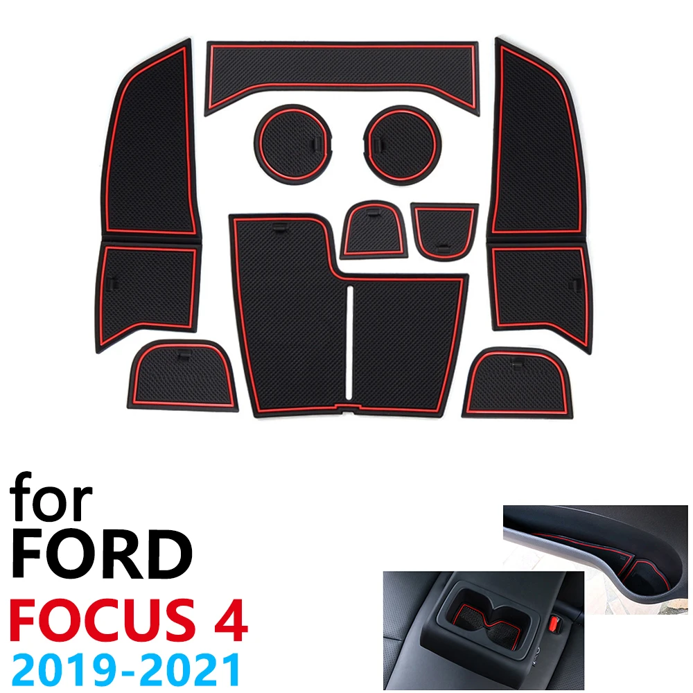 Противоскользящий резиновый коврик для чашки дверной паз Ford Focus 4 IV MK4 2019 2020 2021 ST RS