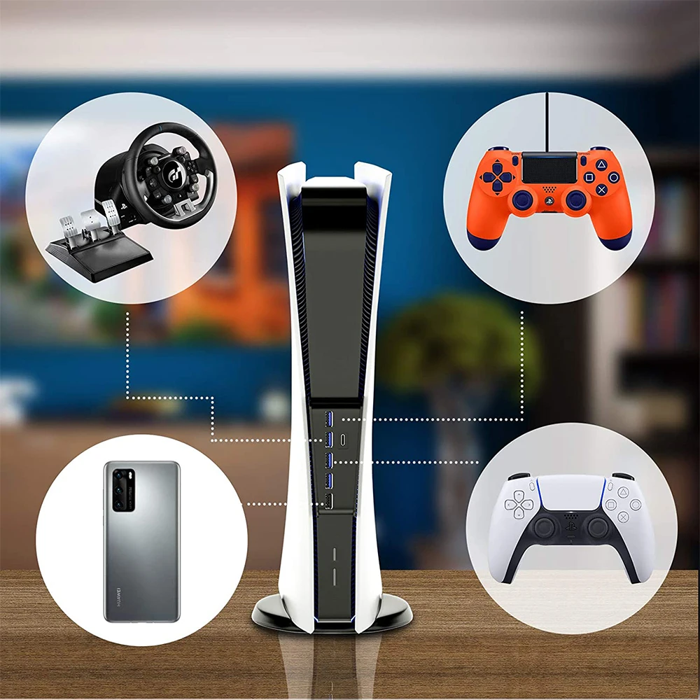 PS5 USB ハブ 6 in 1 USB スプリッター エキスパンダー ハブ