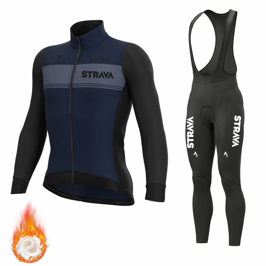 Новая испанская велосипедная Джерси STRAVA командная одежда зимняя мужская с