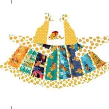 Платье для девочек «Король Лев» г., новейший дизайн, детская одежда платье принцессы на бретельках с воротником и поясом