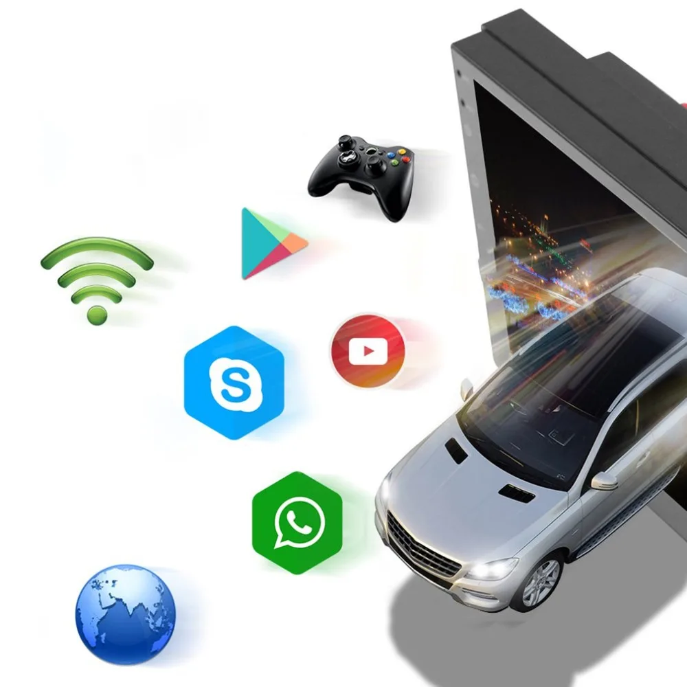 7-дюймовый универсальный Android автомобильный Fm Радио стерео проигрыватель Hd Сенсорный экран Gps навигации Поддержка Зеркало Ссылка/Wi-Fi, Mp5