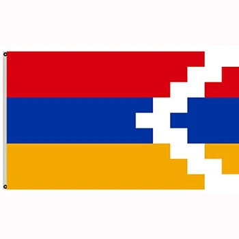 

3x5 FT Outdoor Artsakh Flag Red Blue Orange Home Decoration Polyester Fabric With Brass Grommets Fading Resistance