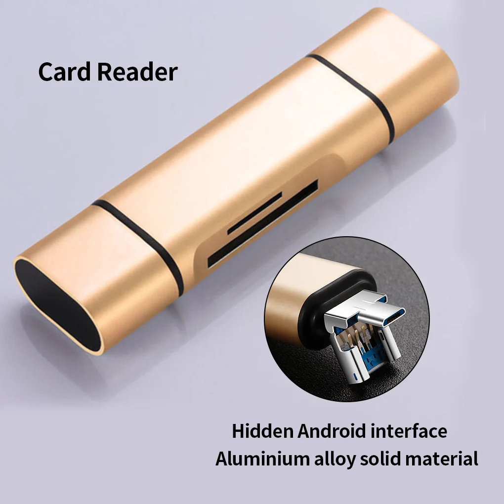 

5-in-1 Card Reader With Type-c USB Card Reading Device Computer Phone TF SD Aluminum Alloy Reader Adapter Computer Supplies