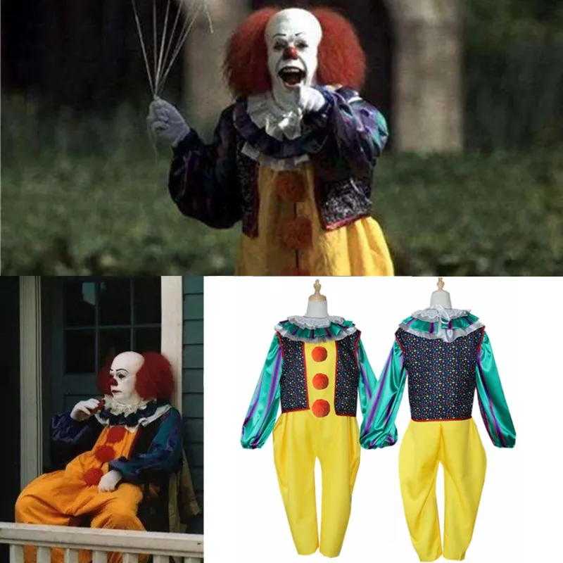 

New Stephen King's It Cosplay Costumes Pennywise Jumpsuits Joker Party Halloween Performance Suit