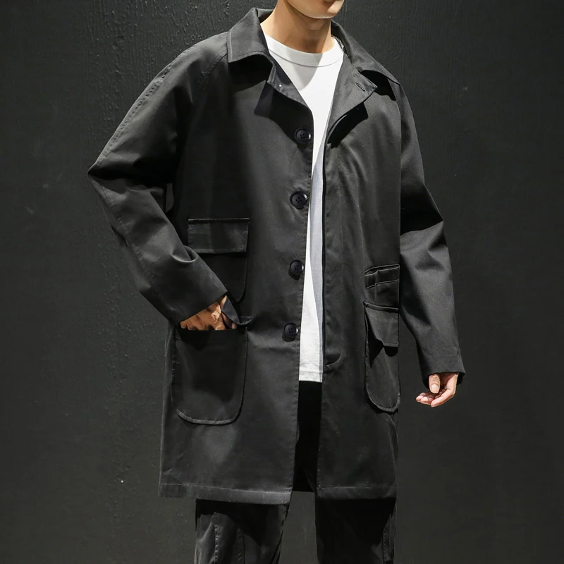New Autumn Mens Trench Jacket Male 