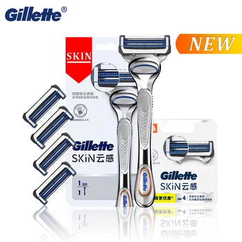 

Men's Shaving Razor Original Gillette Fusion 5 Skin For Sensitive Skin Manual Razor Handle Cassettes And Replacement Heads