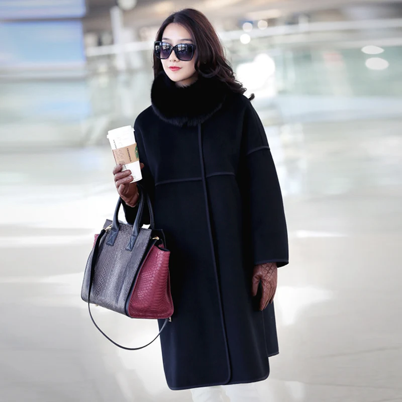 

Wool Coat Women Korean Elegant Ladies Coats and Jackets Spring Autumn Long Jacket Abrigos Mujer Invierno 2020 u46023 YY558
