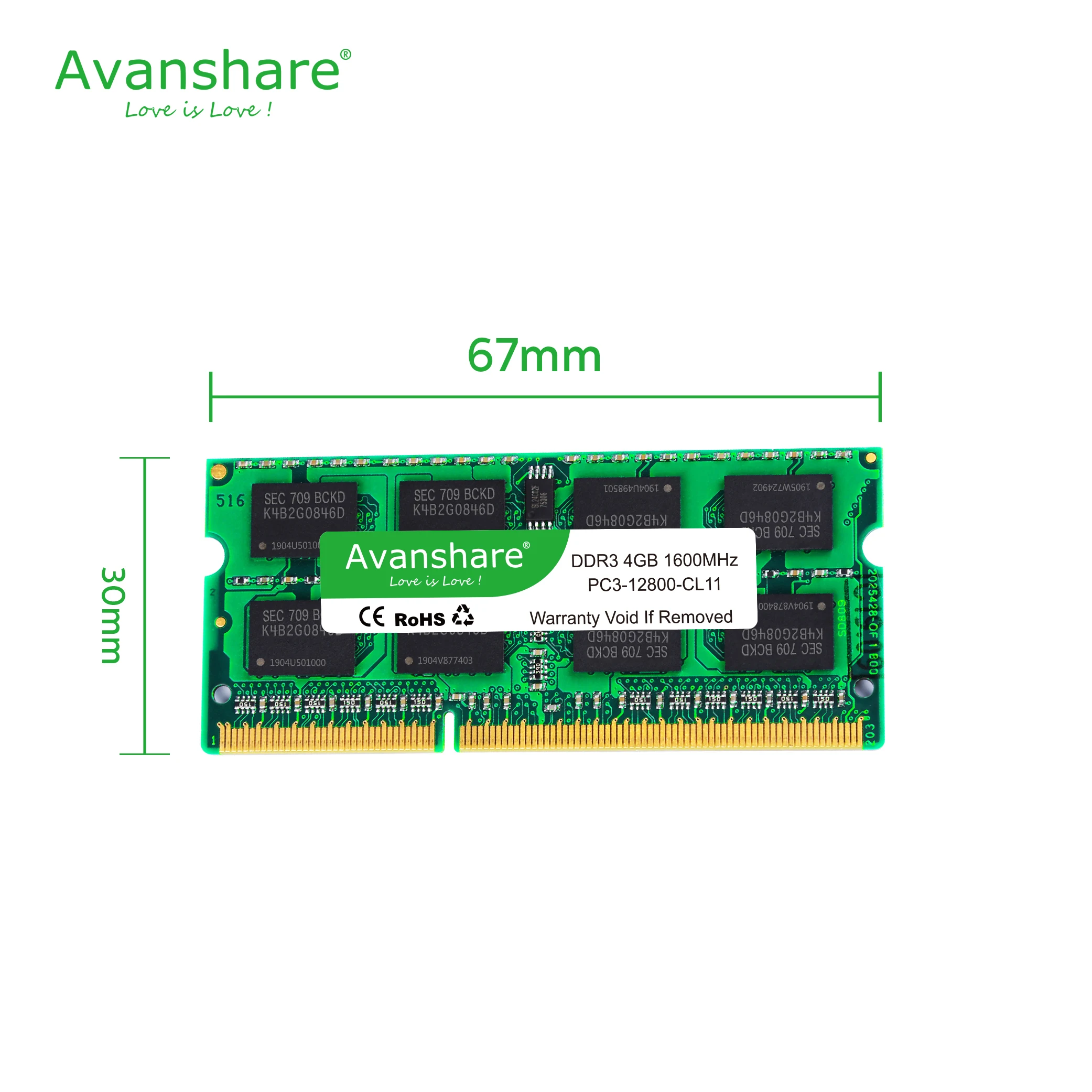 Avanshare памяти DDR3 8 ГБ 1 5 V для портативных компьютеров 1600 МГц 1333 Sodimm Тетрадь