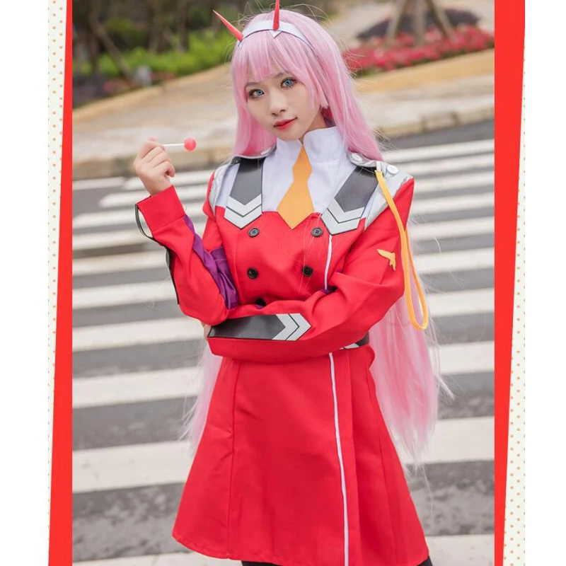 Anime 02 Dresses DARLING in the FRANXX Zero Two Cosplay Costume 02 Cosplay Wig Code002 Headwear Accessories Halloween Gift0 (8)