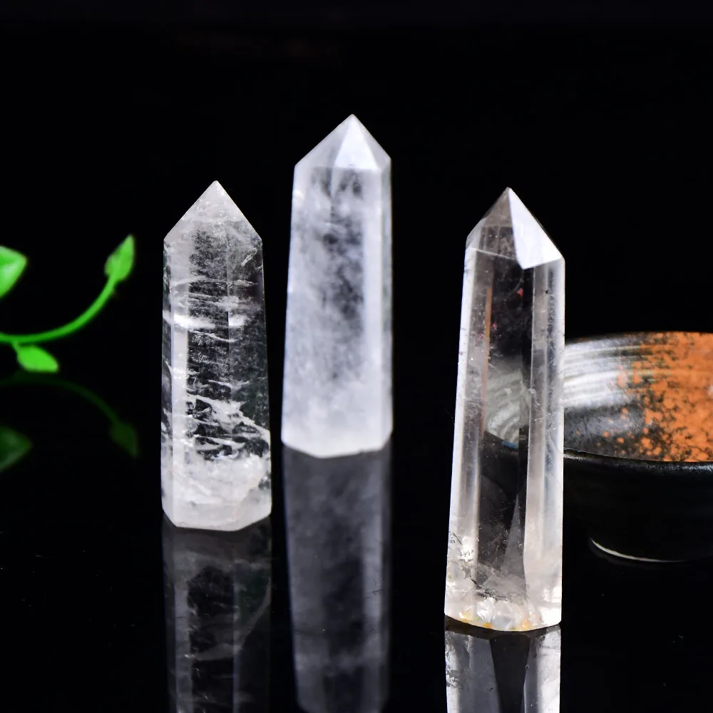 Натуральный кристалл прозрачность кварц точка Целебный Камень Шестигранная Призма 50-80 мм обелиск палочка Лечение Камень домашний декор 1 шт