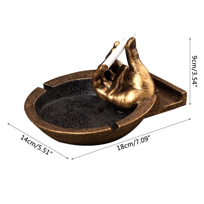 Creative Smoking Pipe Ashtray with Hand Personality Resin Ash Tray Cigarette Holder Phone Bracket Home Decor