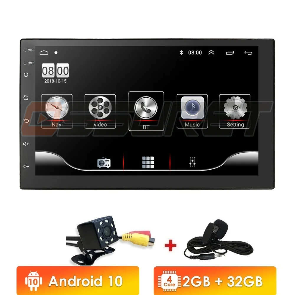 Автомагнитола 2 Din на Android 10 Универсальная Автомобильная Мультимедийная