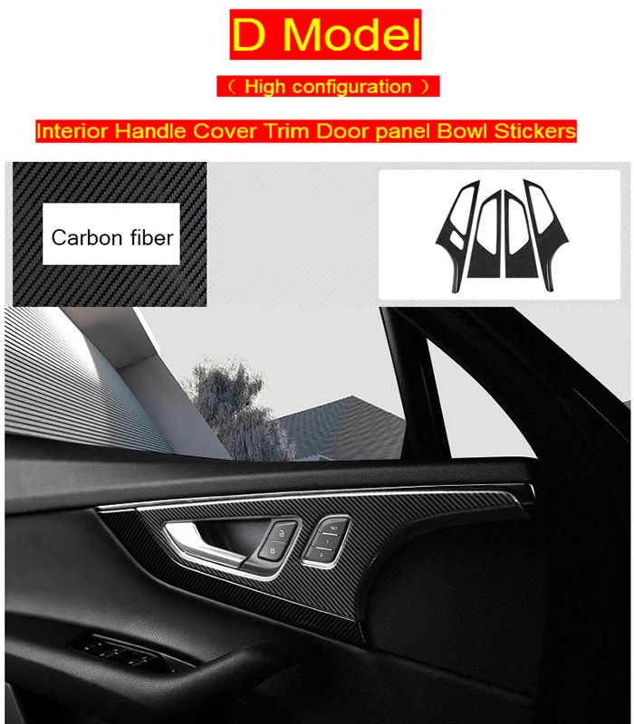 D Model Carbon fiber Автомобильный стиль, внутренние кнопки, панель, рамка, Декоративные Чехлы, наклейки, Накладка для Audi Q7-, углеродное волокно, автомобильные аксессуары - Название цвета: D Model Carbon fiber