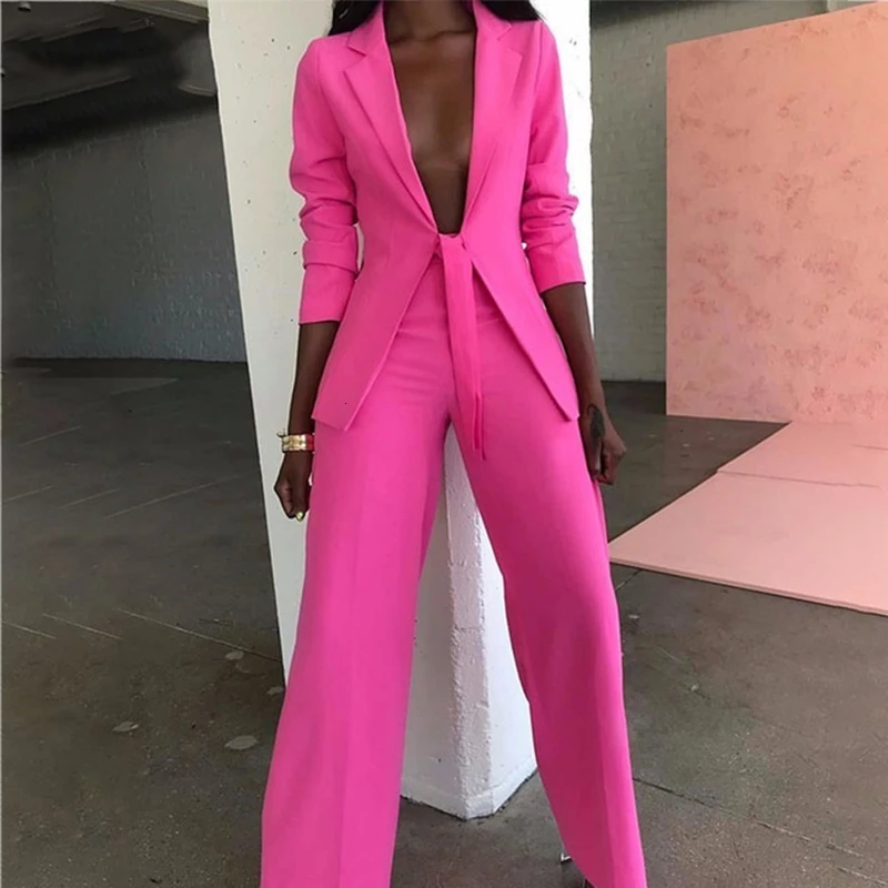 DRESSMECB, осенне-зимний женский комплект 2 шт. топ с v-образным вырезом и длинными рукавами и короткие штаны, комплект из двух предметов, сексуальный женский официальный повседневный комплект - Цвет: Pink