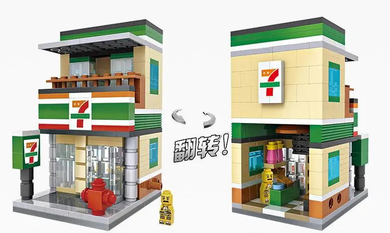 LOZ Mini Blocks City View Scene Coffee Shop Retail Store Architectures Models& Building Quiz Christmas Toy for Children