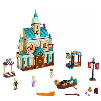 

Snow Queen Magic Ice Palace Princess Castle Building Blocks Anna Elsa Figures Model Compatible 41167 41168 Friends