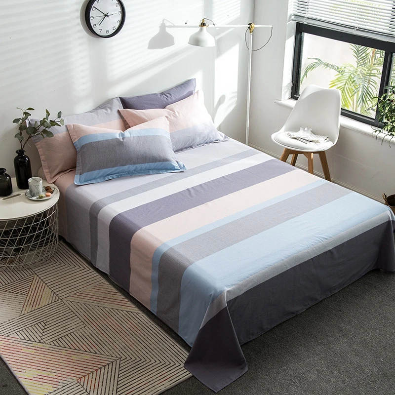 Flat Sheets Without Pillowcase Flowers Printing Bedcover Home Textile Cotton Bedclothes Bed Sheet for Kids Adults Bedding Covers
