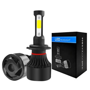 

2Pcs Black 6000Lm Improved S2 Led Car Headlight with Powerful Cob Chips H4 H7 Led Lamps