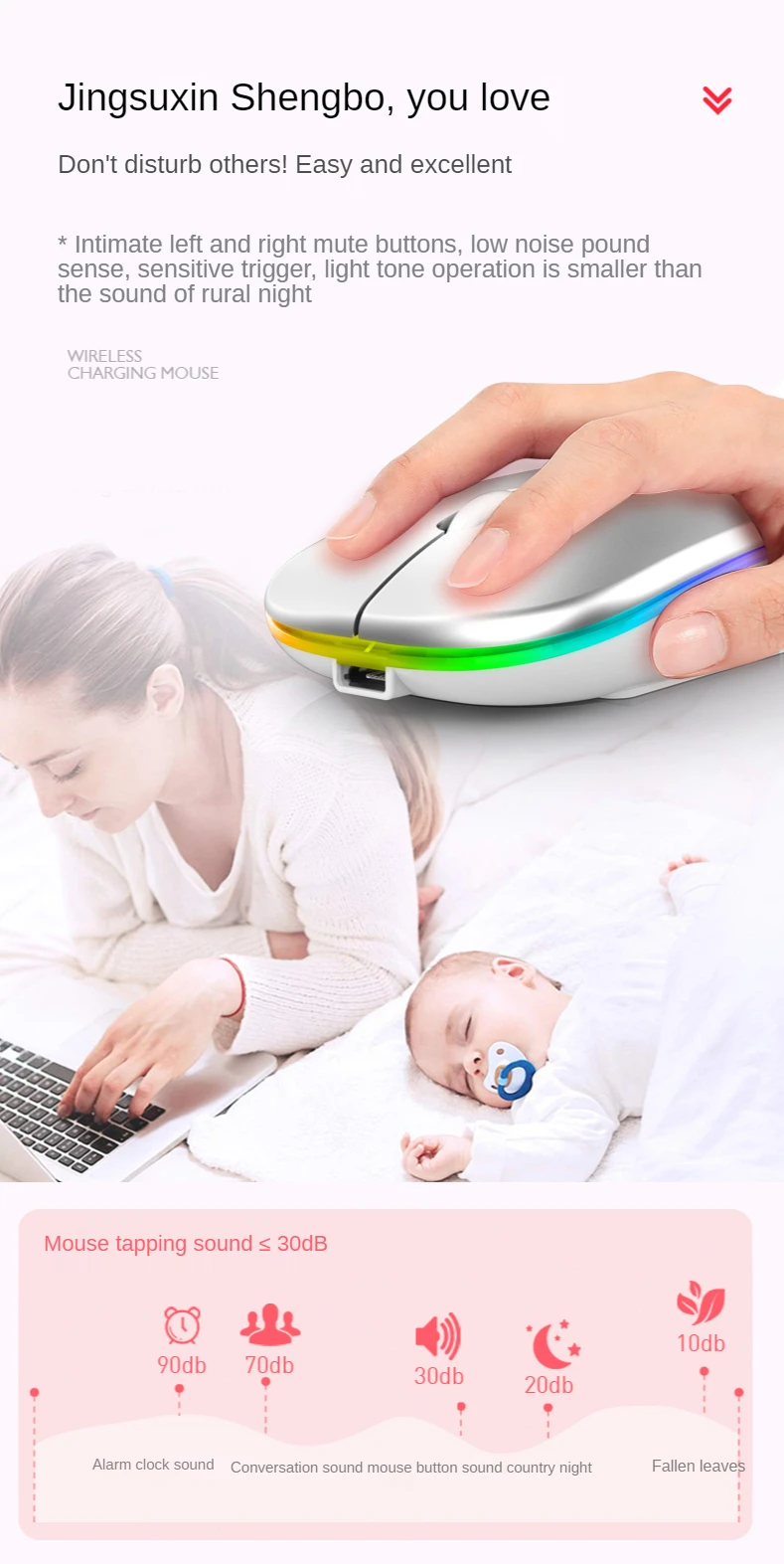 Mouse Wirelesss Bluetooth 2 In 1 Wireless Dual Mode Optical Mouse 2.4G Mouse Ergonomic Portable Rechargeable Mice For laptop