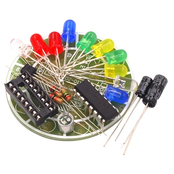 

4017 Colorful Voice Control Rotating LED Light Circuit Board Making DIY Kit