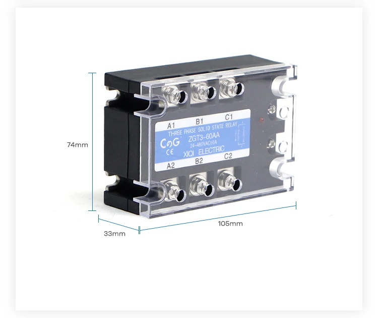 CG 60A 80A 100A AA трехфазный SSR AC управление AC теплоотвод твердотельные реле SSR AC в AC