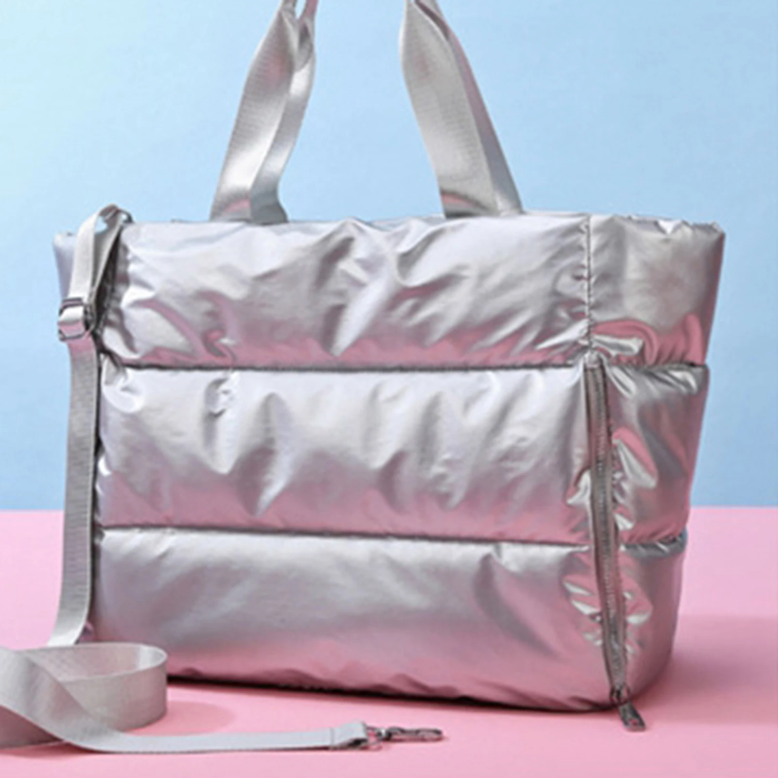 Women Sports Handbag Gym Duffle Travel Messenger Luggage Shoulder Bag Black