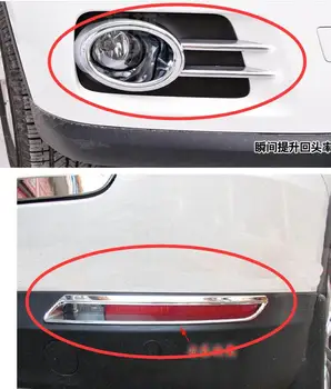 

front +rear fog lamp head fog light cover Fit For Tiguan 2010 2011 2012 ABS Chrome 4pcs/set car Accessories