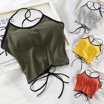 

Solid Color Vest Wild No Steel Ring Gathered Wrapped Chest Comfortable Camisole