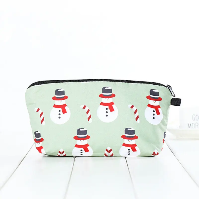 Snowman Косметичка Санта Клаус Снеговик 3D печать Органайзер красивый чехол для женщин ручной Макияж клатч Сумка Для Хранения Туалетных Принадлежностей - Цвет: Snowman