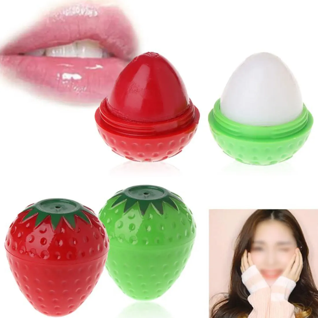 1pcs Strawberry Moisturizer Makeup Lipbalm Labial Glair Sweet Tast Lip balm Cosmetics Lip Color Lipstick Lipgloss Lip Stain
