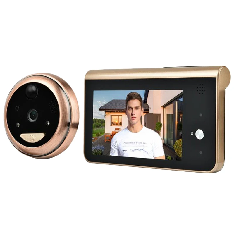 

ABHU-4.3 Inch Monitor Video Peephole Wifi Doorbell Camera PIR Motion Detection Wireless Intercom Door Bell Ring Call