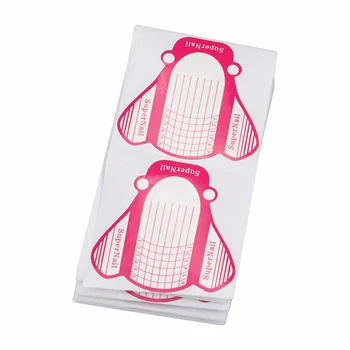 

100Pcs Nail Art Tips Extension Form Builder Guide French DIY Sticker Tool Acrylic UV Gel Tips Guiding Stencil Manicure Tools