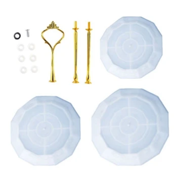 

Big deal 3 Tier Mold Cake Fruit Food Plate Stand Resin Casting Mold Fruit Disc Big Plate Fruit Tray Mould Art Craft