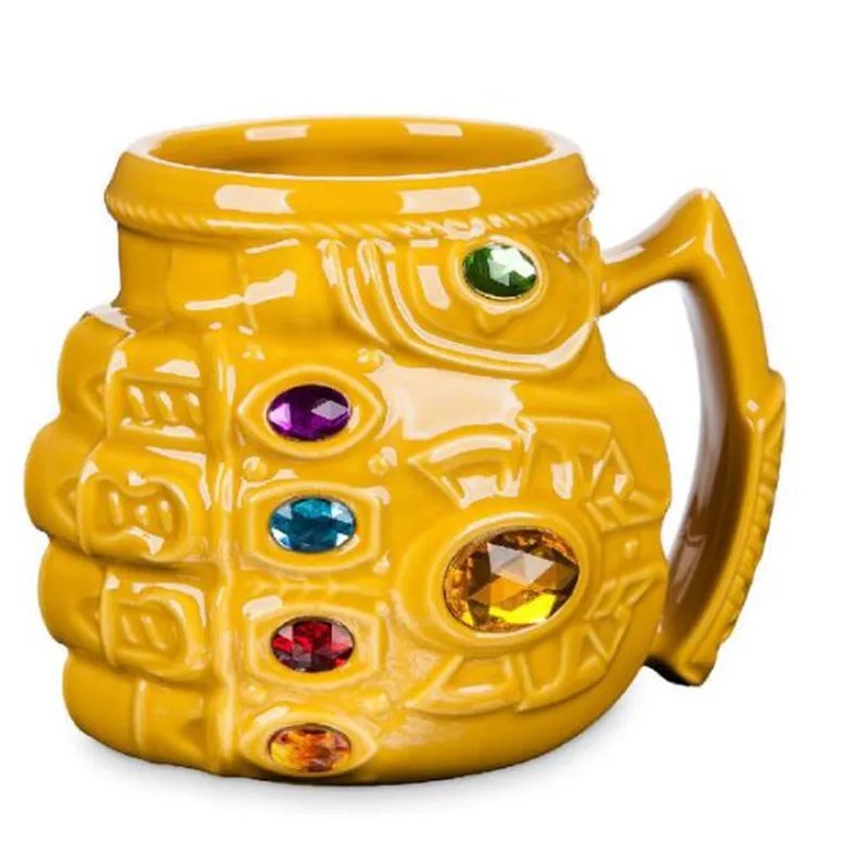 Кофейные кружки Marvel перчатки Таноса кулак аниме керамические чашки Желтые