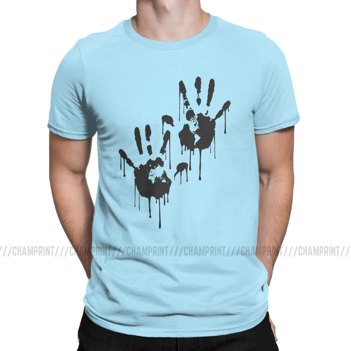 Death Stranding, Мужская футболка, хлопок, потрясающие футболки с круглым вырезом, Kojima Products, футболки с коротким рукавом, одежда, новое поступление - Цвет: Небесно-голубой
